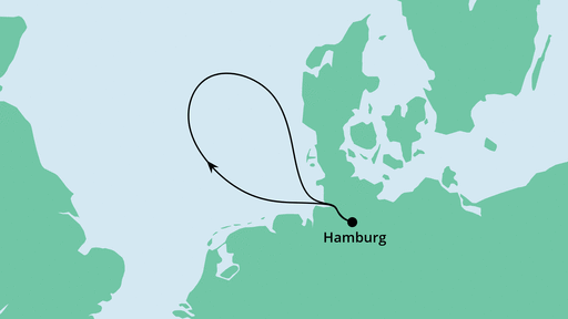 Routenverlauf für Leinen los ab Hamburg 1 mit AIDAperla am 12.08.20 Routenverlauf für Leinen los ab Hamburg 1 mit AIDAperla am 12.08.20